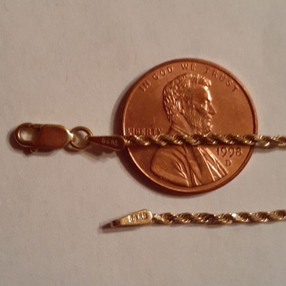 14K Solid rope chain. - Picture 4 of 8